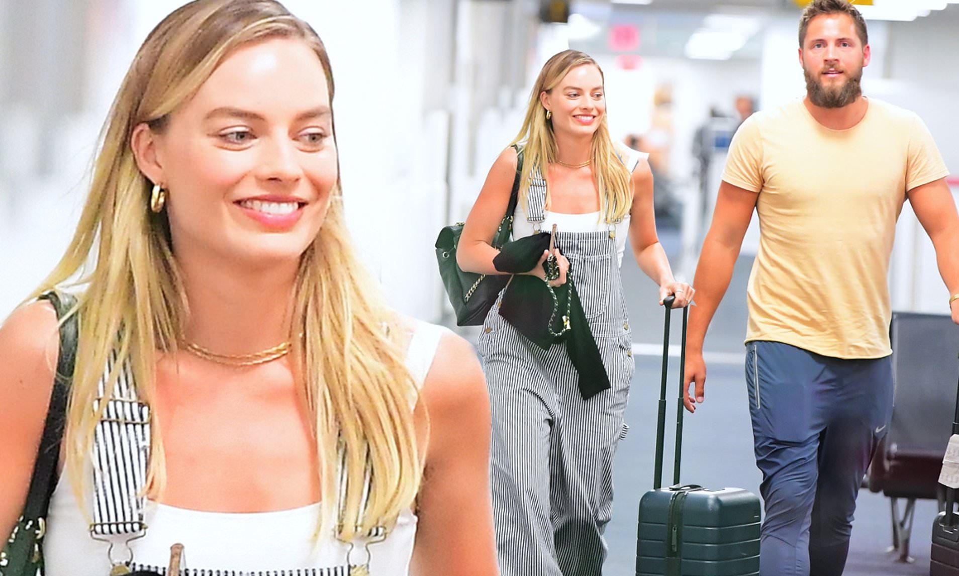 Margot Robbie Flaunts Sunkissed Skin As She Returns To Nyc With Husband Tom Ackerley Following
